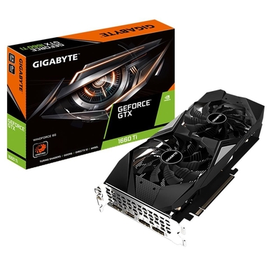 GIGABYTE GeForce GTX1660Ti WINDFORCE 6G GPU, 2 X 100 mm Benzersiz Blade Fanlı Grafik Kartı (GV-N166TWF2-6GD)